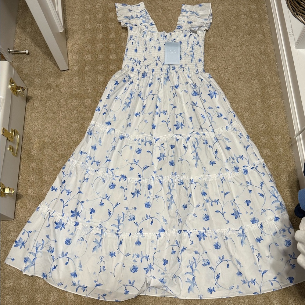 Hill House Floral Blue and White Nap Dress